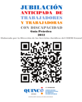 Portada folleto Jubilación anticipada de trabajadores y trabajadoras con discapacidad: Guía práctica 2012