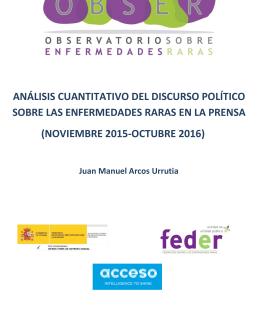 Análisis cuantitativo del discurso político sobre las enfermedades raras en la prensa (noviembre 2015-octubre 2016)
