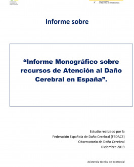 Portada Informe monográfico sobre recursos de atención al daño cerebral en España