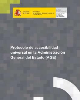 Cubierta Protocolo de accesibilidad universal en la Administración General del Estado (AGE) 