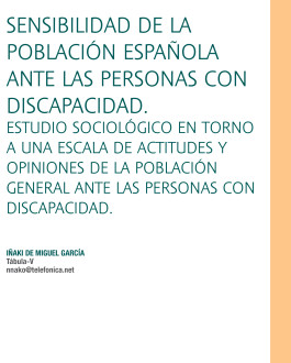 Portada Sensibilidad de la población española ante las personas con discapacidad
