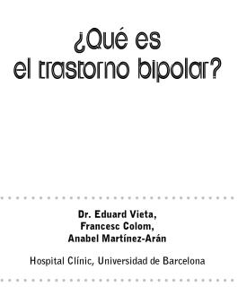 Portada del Libro ¿Qué es el trastorno bipolar?