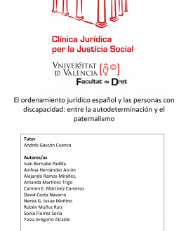 Portada El ordenamiento jurídico español y las personas con discapacidad: entre la autodeterminación y el paternalismo