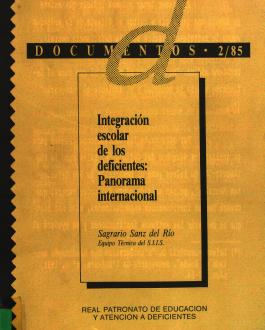 Portada Integración escolar de los deficientes; Panorama internacional