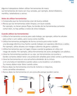 Herramientas de mano. Lectura Fácil