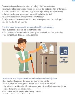 Orden y Limpieza. Lectura Fácil