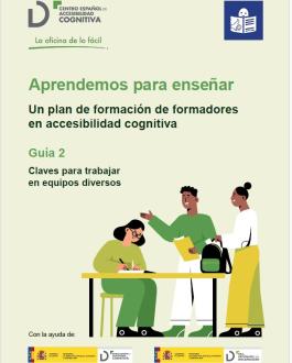 Cubierta Aprendemos para enseñar Un plan de formación de formadores en accesibilidad cognitiva Guía 2 Claves para trabajar en equipos diversos Con