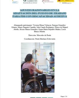 Portada Ajustes razonables en la adaptación del puesto de trabajo para PDI con discapacidad auditiva