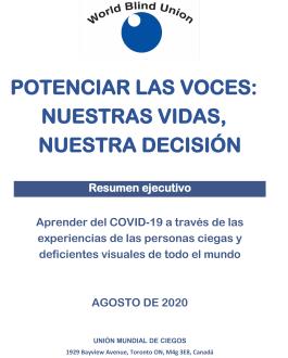 Portada Aprender del COVID-19 a través de las experiencias de las personas ciegas y deficientes visuales de todo el mundo 