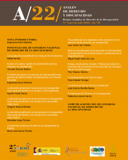Portada Anales de Derecho y Discapacidad 2022. Volumen VII