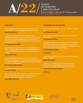Portada Anales de Derecho y Discapacidad Vol. VII (2022)
