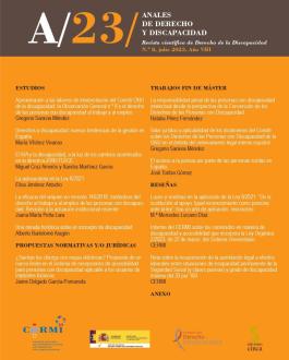Portada Anales de Derecho y Discapacidad 2022. Volumen VIII