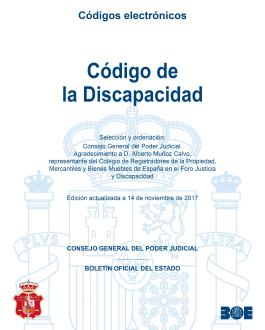 Portada Código de la discapacidad. Edición actualizada a 14 de noviembre de 2017