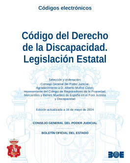 Portada Código del Derecho de la Discapacidad. Legislación Estatal (Edición actualizada a 16 de mayo de 2024)