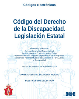 Cubierta ódigo del Derecho de la Discapacidad. Legislación Estatal (Edición actualizada a 15 de enero de 2024)