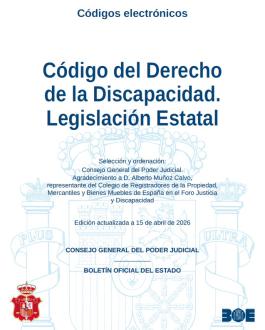 Portada Código del Derecho de la Discapacidad. Legislación Estatal. Edición actualizada a 15 de abril de 2026