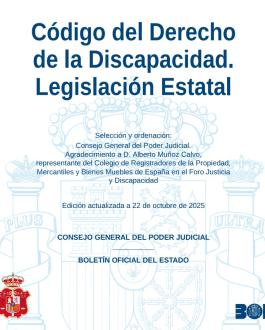 Portada Código del Derecho de la Discapacidad. Legislación Estatal (Edición actualizada a 22 de octubre de 2025)