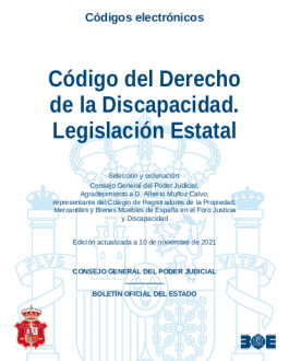 Portada Código de la discapacidad. Edición actualizada a 10 de noviembre de 2021