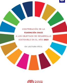 Cubierta Contribución de la Fundación ONCE a los Objetivos de Desarrollo Sostenible en el año 2023 en Lectura fácil