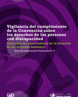 Portada del Libro Vigilancia del cumplimiento de la Convención sobre los derechos de las personas con discapacidad Guía para los observadores de la situación de los derechos humanos