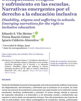 Cubierta Discapacidad, estigma  y sufrimiento en las escuelas. Narrativas emergentes por el  derecho a la educación inclusiva