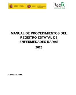 Cubierta Manual de procedimientos del registro estatal de enfermedades raras