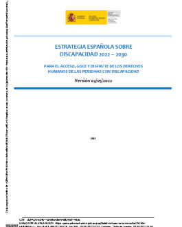 Portada Estrategia española sobre discapacidad 2022 – 2030