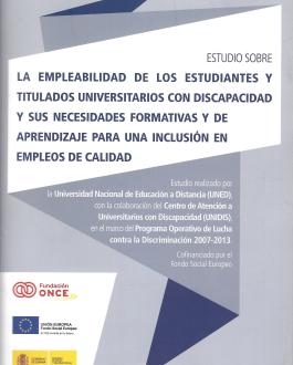 Portada CD Estudio sobre la empleabilidad de los estudiantes y titulados universitarios con discapacidad y sus necesidades formativas y de aprendizaje para una inclusión en empleos de calidad