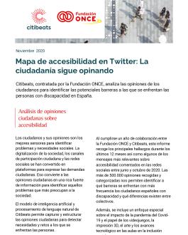 Portada Mapa de accesibilidad en Twitter: La ciudadanía sigue opinando (informe anual)