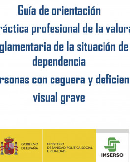 Portada del Libro Guía de orientación en la práctica profesional de la valoración reglamentaria de la situación de dependencia en personas con ceguera y deficiencia visual grave