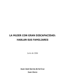 Portada La mujer con gran discapacidad: hablan sus familiares