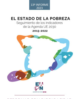 Portada Personas con discapacidad. 13º Informe 2023. Estado de la pobreza en España. Seguimiento de los indicadores de la Agenda de la UE 2030 (2015-2022