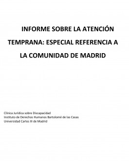 Portada Informe sobre la Atención Temprana: especial referencia a la Comunidad de Madrid