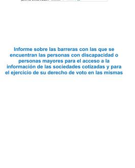 Portada Informe sobre las barreras con las que se encuentran las personas con discapacidad o personas mayores para el acceso a la información de las sociedades cotizadas y para el ejercicio de su derecho de voto en las mismas