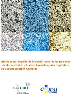 Portada Estudio sobre el grado de inclusión social de las personas con discapacidad y la situación de las políticas públicas de discapacidad en Canarias