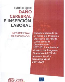 Portada Estudio sobre daño cerebral e inserción laboral. Informe final de resultados