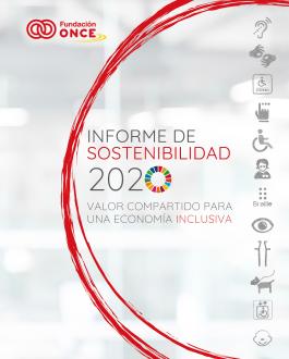 Portada Informe de Sostenibilidad de Fundación ONCE 2020: valor compartido para una economía inclusiva