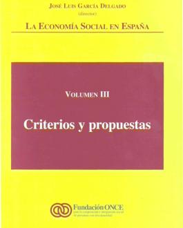 Portada del libro La economía social en España: criterios y propuestas (volúmen III)