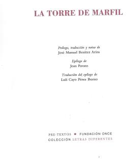 Portada La Torre de Marfil