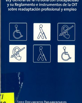 Portada Ley general de la persona con discapacidad y su reglamento e instrumentos de la OIT sobre readaptación profesional y empleo (Perú)