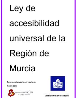 Portada Ley de accesibilidad universal de la Región de Murcia