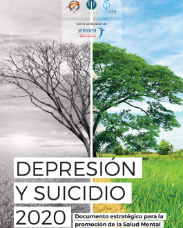 Cubierta Depresión y suicidio 2020. Documento estratégico para la promoción de la salud mental
