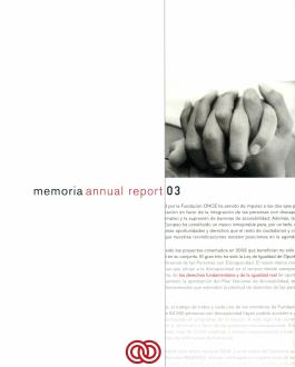 Portada Memoria de Fundación ONCE (2003)