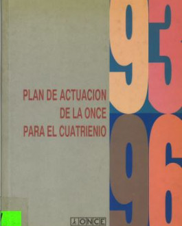 Cubierta Plan de actuación de la ONCE para el cuatrienio (1993-1996)