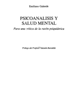 Cubierta Psicoanálisis y Salud Mental. Para una crítica de la razón psiquiátrica