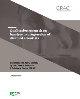 Qualitative research on barriers to progression of disabled scientists