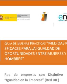 portada Guía de buenas prácticas “medidas más eficaces para la igualdad de oportunidades entre mujeres y hombres”