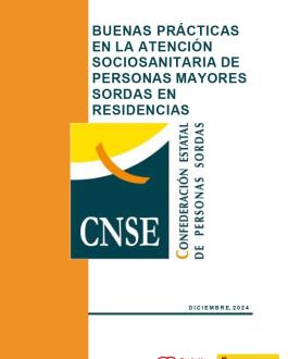 Portada Buenas prácticas en la atención sociosanitaria de personas mayores sordas en residencias