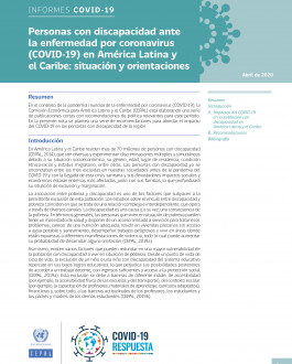 Portada Personas con discapacidad ante la enfermedad por coronavirus (COVID-19) en América Latina y el Caribe: situación y orientaciones