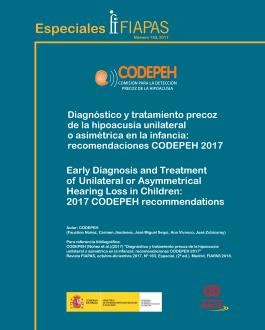 Portada Diagnóstico y tratamiento precoz de la hipoacusia unilateral o asimétrica en la infancia: recomendaciones CODEPEH 2017
